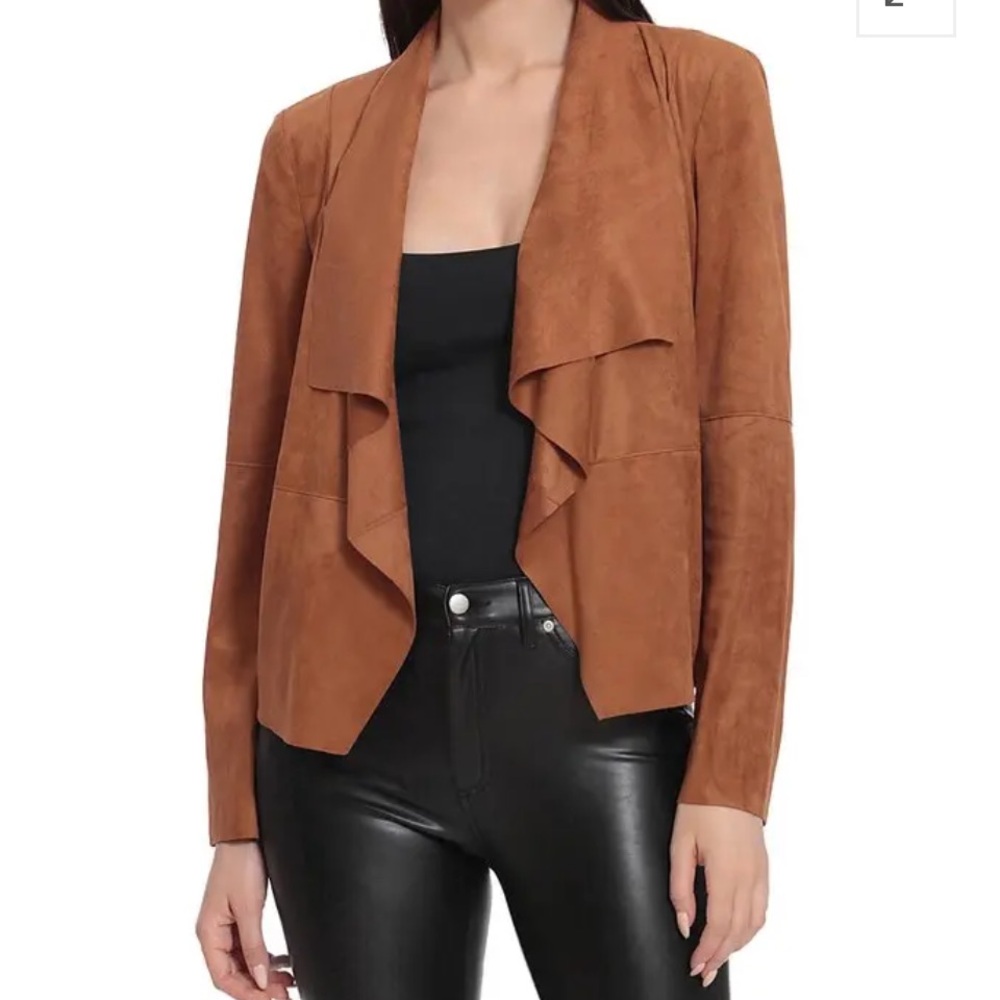 Bagatelle Collection Faxu Suede Jacket Sienna